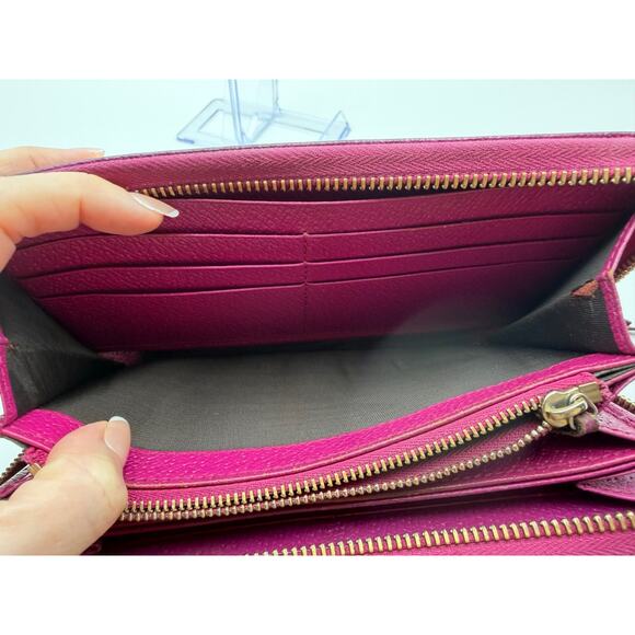 GUCCI GG Supreme Canvas Zip-Around Women's Wallet โ Pink Leather Trim | COA - Picture 11 of 15